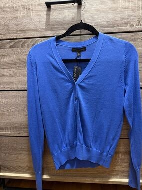 Banana Republic Women's Bright Blue V-Neck Button Cardigan